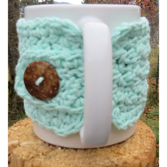 Crocheted Cup Cozy Handmade Coffee Mug or Tea Warmer - Picture 2 of 4